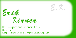 erik kirner business card